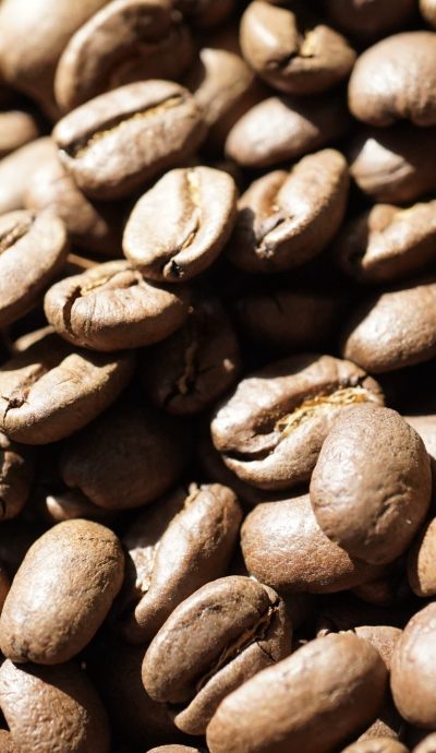 焙煎されたコーヒー豆